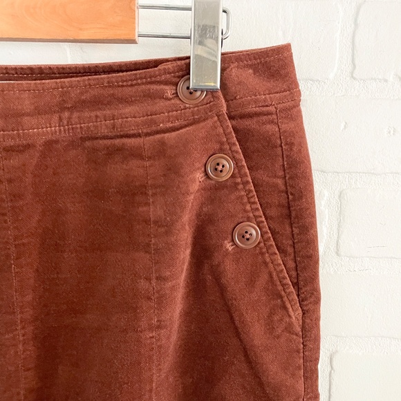 Vintage Y2K Skirt/Vest Matching set Faux suede/velvet Country Rusty brown Sz 2 - Picture 8 of 11